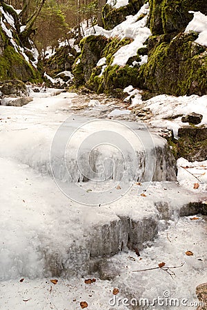 Winter scene of the White creek Stock Photo