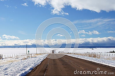 Winter scenic, Las Vegas NM Stock Photo