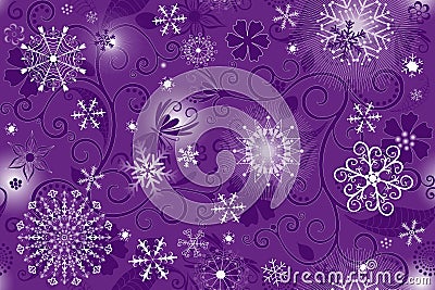 Winter seamless christmas violet pattern Vector Illustration