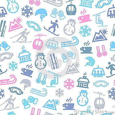 Winter Seamless Pattern Vector Illustration