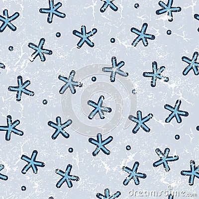 Winter seamless pattern. Asterisk. Vector Illustration