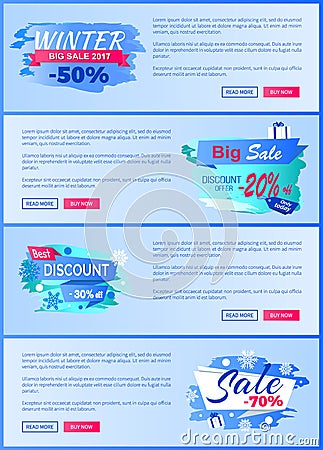 Winter Season Best Discount 30 Off 2017 Final Sale Vector Illustration