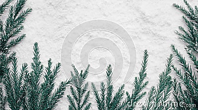 Winter season,christmas concepts ideas with pine tree and snow Stock Photo