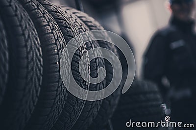 Winter Season Tire Tread Stock Photo