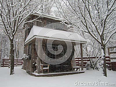 Winter Shed Stock Photo