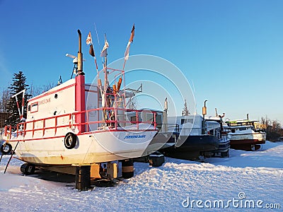 Winter ship in yellowknife Editorial Stock Photo