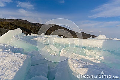 Winter siberian landscape with view on sky Stock Photo