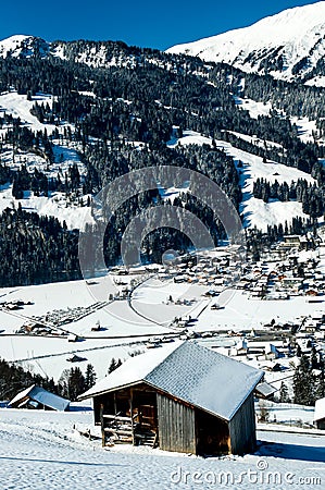Winter in Simmental, Switzerland Stock Photo