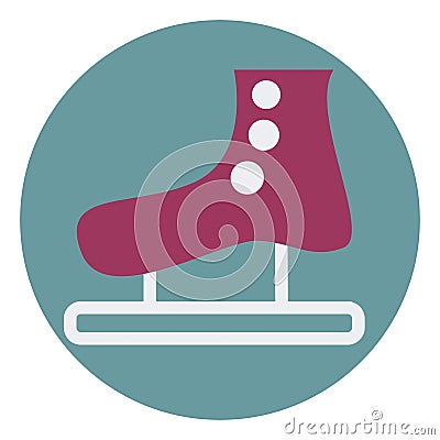 Winter skates, icon Vector Illustration