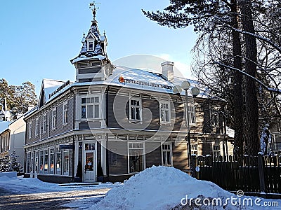 Winter sketches of the architecture of the resort city of Jurmala. Latvia, January 2019 Editorial Stock Photo