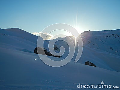 Winter skitouring and climbing in austrian alps Stock Photo