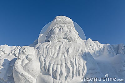 Winter snow and ice sculpture - old Avatar Stock Photo