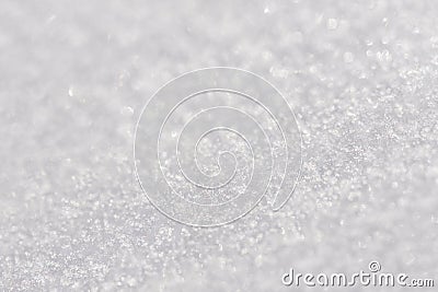 Winter snow natural blur abstract white beautiful background with snowflakes closeup. Stock Photo