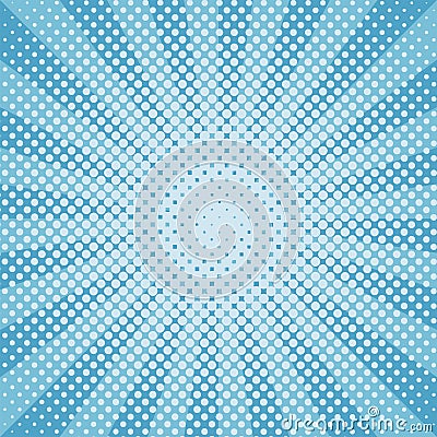 Winter snow round sunburst halftone blue pattern Vector Illustration