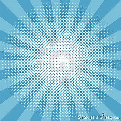 Winter snow round sunburst halftone blue pattern Vector Illustration