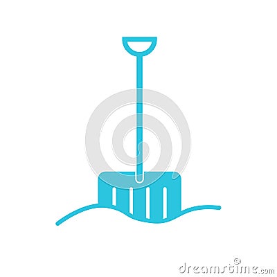 Winter snow shovel icon. Symbol. Vector Illustration