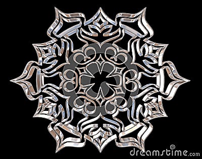 Winter snowflake on a black background Stock Photo