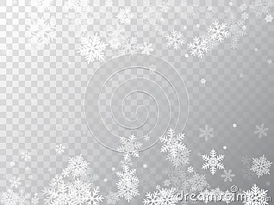 Winter snowflakes border trendy background. Vector Illustration