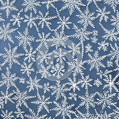 1300 Winter Snowflakes: A serene and wintry background featuring falling snowflakes in delicate and intricate patterns, capturin Stock Photo