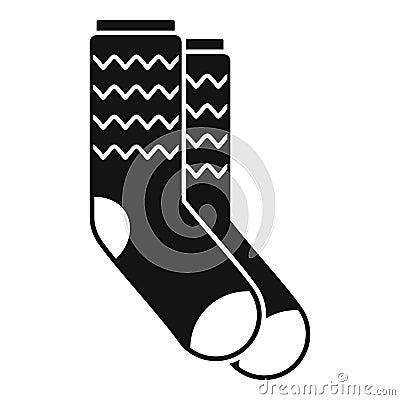 Winter socks icon, simple style Cartoon Illustration