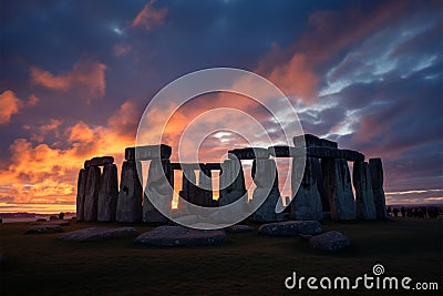 Winter solstice brings a celestial spectacle at the iconic Stonehenge Stock Photo