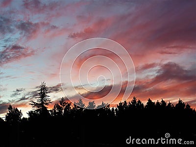 Winter Solstice at Sunset in California Stock Photo