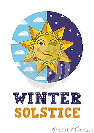 Winter solstice. Vector Illustration