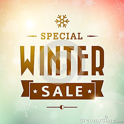 Winter special sale vintage typography poster Vector Illustration