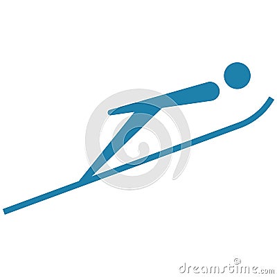 Winter sport - Ski jumping icon Vector Illustration