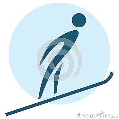 Winter sport - Ski jumping icon Vector Illustration