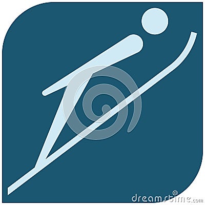 Winter sport - Ski jumping icon Vector Illustration