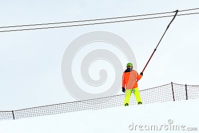 Winter sports, entertainment, winter time. climb the mountain for skiing, snowboarding Stock Photo