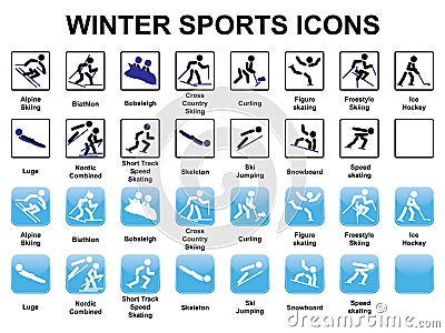 Winter sports icons Vector Illustration