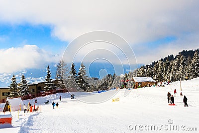 Winter sports in Switzerland Editorial Stock Photo