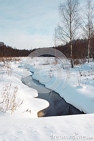 Winter or spring landscape Stock Photo