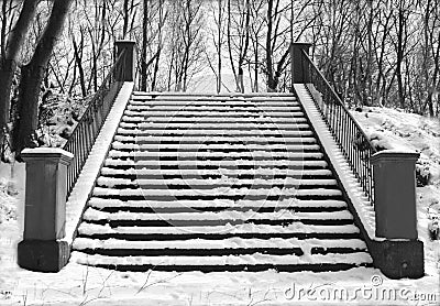 Winter stairway Stock Photo