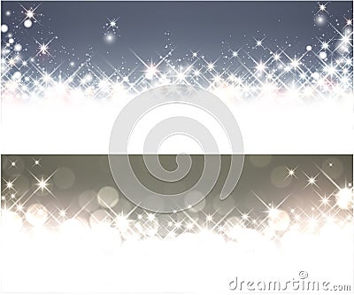 Winter starry christmas banners. Vector Illustration