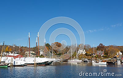 Winter stored schooners in Camden, Maine Stock Photo