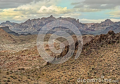 Winter storm in the Black Mountains, western Arizona Stock Photo