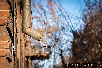 Winter street in winter in Ulan Ude Siberia Stock Photo