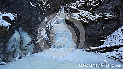 Winter in Sucha Bela gorge , Slovensky raj National park , Slovakia Stock Photo