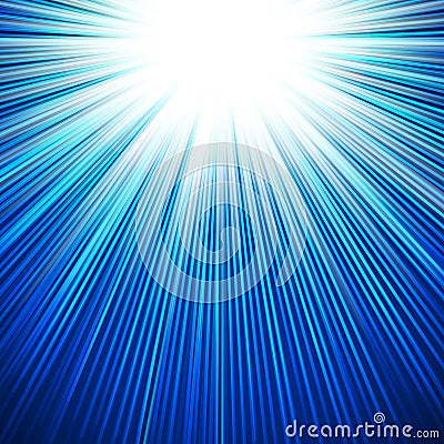Winter sun shiny cool blue background Vector Illustration