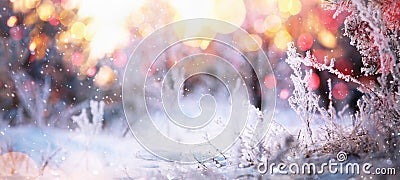 Winter Sunny Background Stock Photo