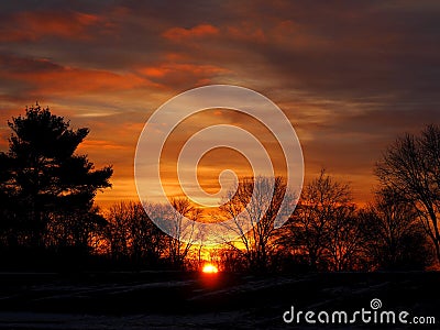 Winter Sunrise Stock Photo