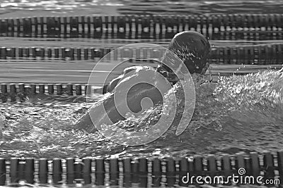 Winter swimming competitions Stock Photo