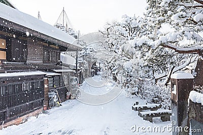 Winter in Takayama, sightseeing travel japan Stock Photo