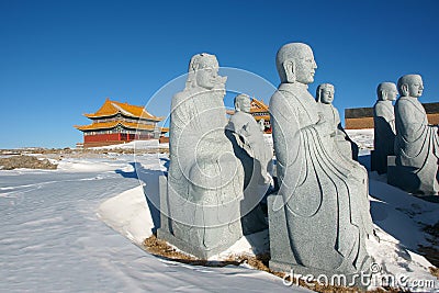 Winter temple Stock Photo