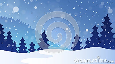 Winter theme landscape 3 Vector Illustration