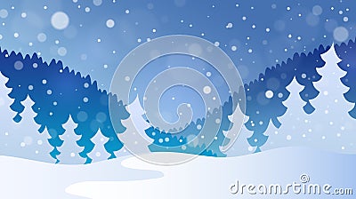 Winter theme landscape 4 Vector Illustration