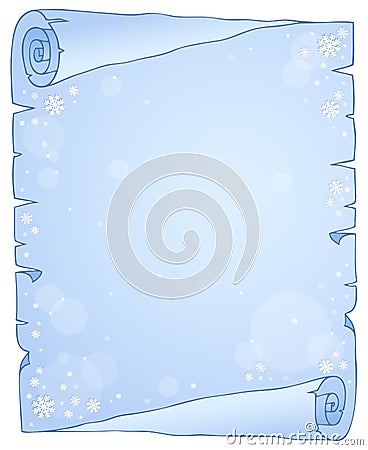 Winter theme parchment 1 Vector Illustration